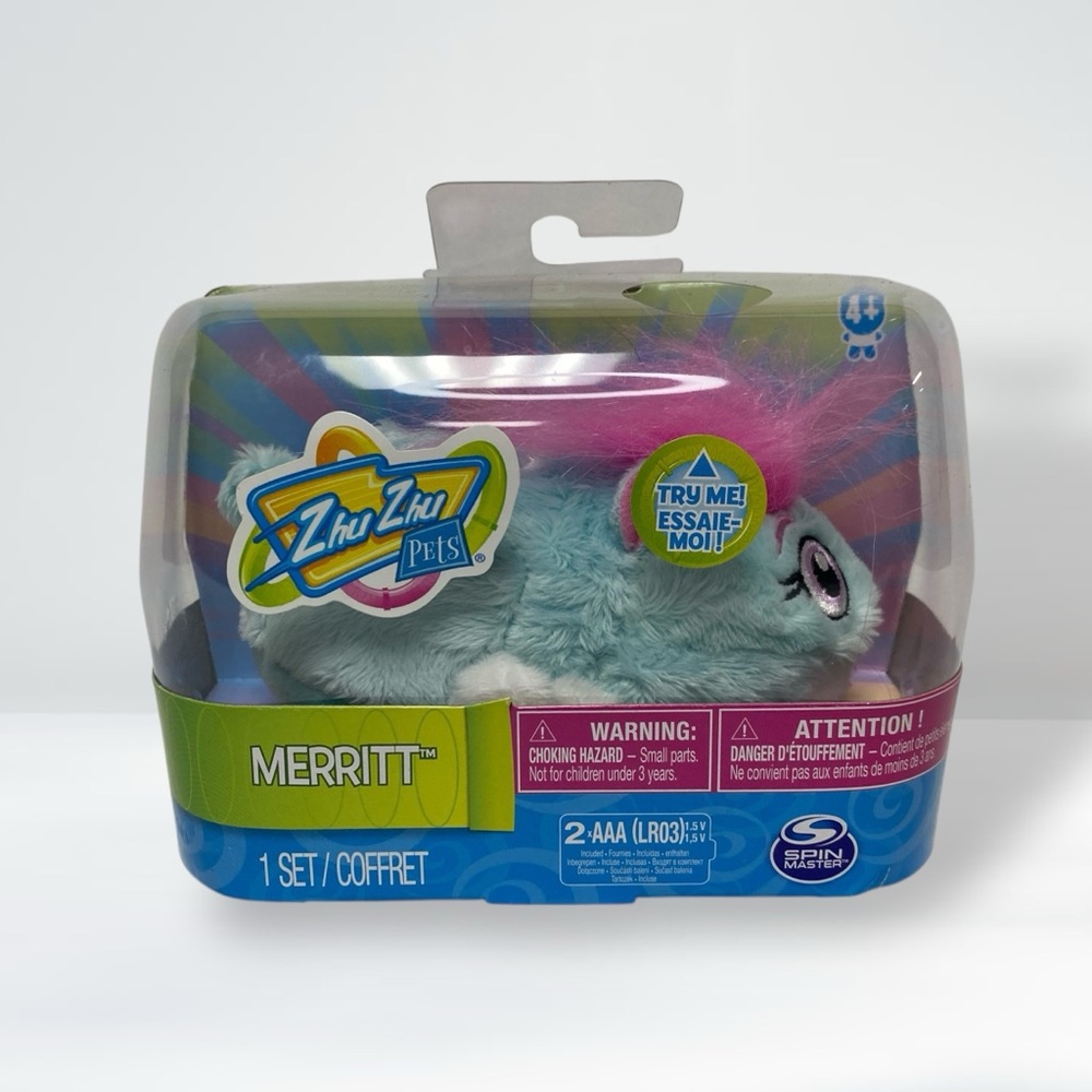 Zhu Zhu Pets Merritt Plush - Blue with Pink Accent